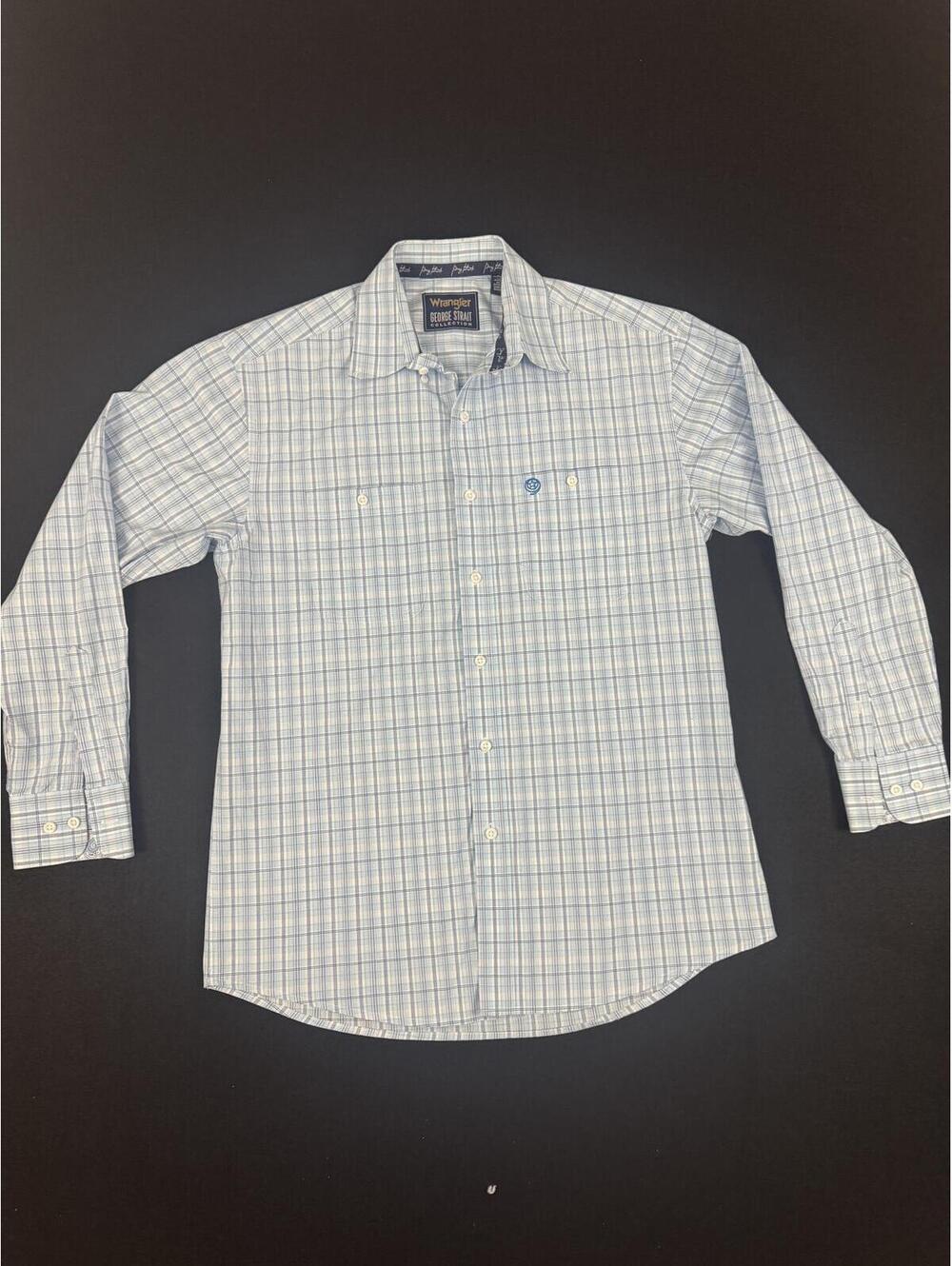 Wrangler George Strait Collection Men's Plaid Button-Down Shirt Medium